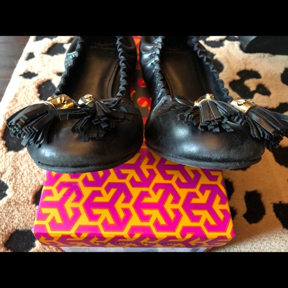 Tory Burch *Authentic* Black Reese Mestico Flats - Picture 2 of 5